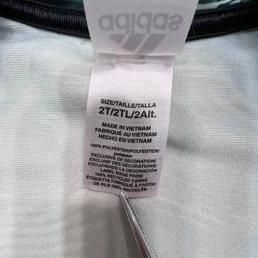 Adidas Kids Green Abstract Wave Full Zip Track Jacket HCM046‎ Size 2T